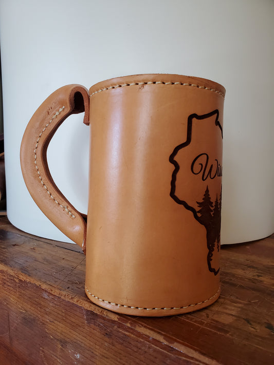 24 ounce Leather Mug