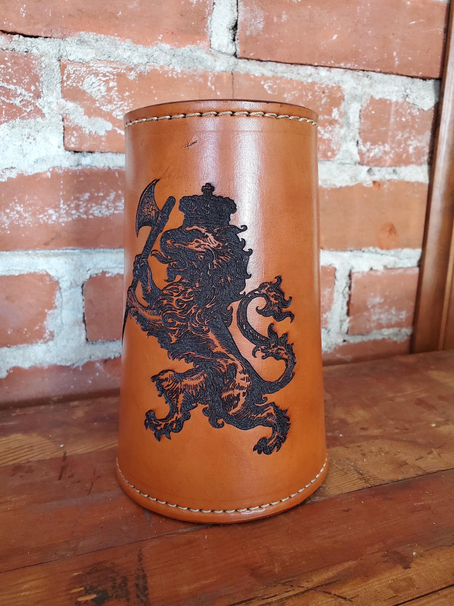 24 ounce German Stein Inspired Leather Mug