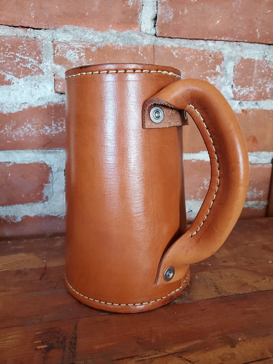 24 ounce German Stein Inspired Leather Mug